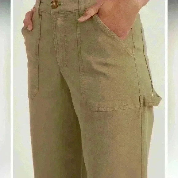 Marine Layer Maya Slim Straight Leg Utility Pants Green Sz 14 - Picture 8 of 11